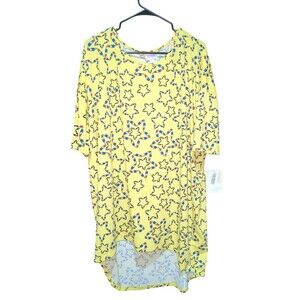 LuLaRoe Irma Short Sleeve Tunic Top Size Large Yellow 4th of July Popsicle Print